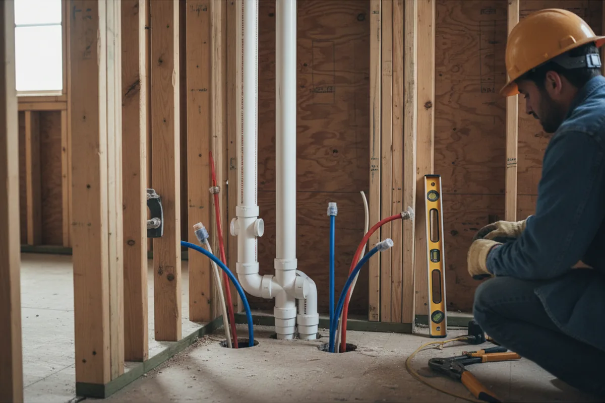 Drain and supply rough-in during Garbage Disposal Repair in Sandusky