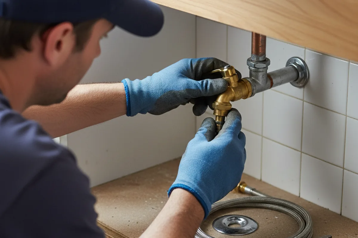 Shutoff valve and fitting work during Burst Pipe Repair in Sandusky